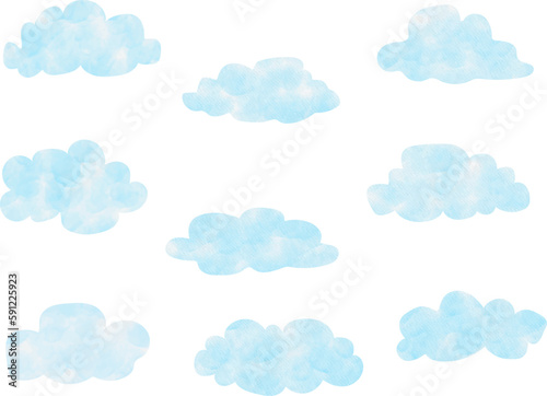 set of clouds vector