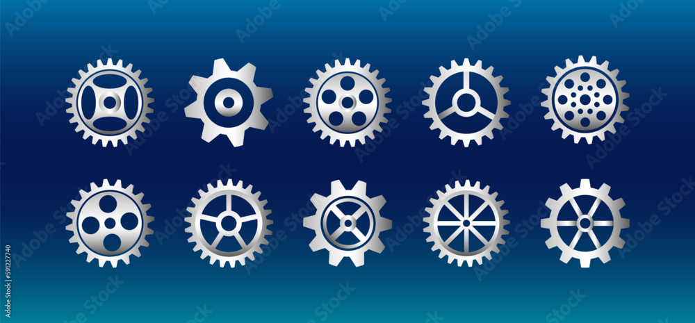 Business and industry internet banner. The mechanism consisting of gears on a blue background for the presentation. Cogwheel for science experiment presentation. Futuristic high tech concept. Business and industry internet banner. The mechanism consisting of gears on a blue background for the presentation. Cogwheel for science experiment presentation. Futuristic high tech concept.
