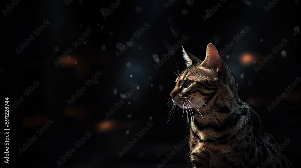 Professional photograph of a kitten with bokeh - generative ai Professional photograph of a kitten with bokeh - generative ai
