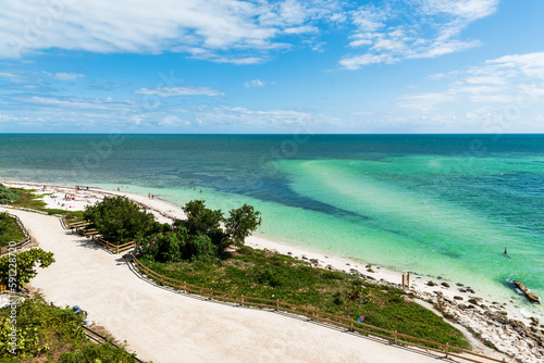 The beautiful turquoise blue waters of Bahia Honda State Park in the Florida Keys