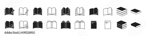 Book icon set. Vector EPS 10