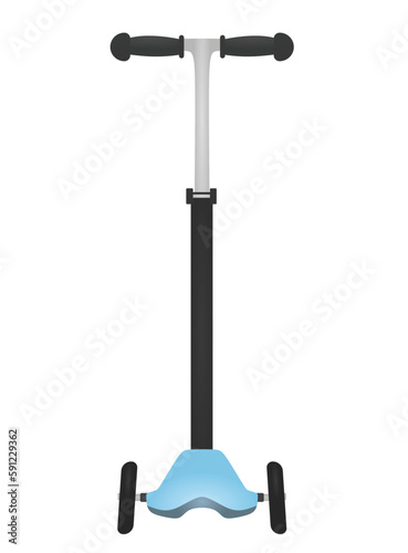 Blue kids scooter. vector illustration
