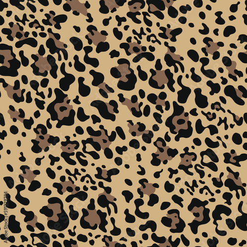 Leopard print seamless pattern wild cat vector trendy background for textile