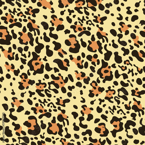  Seamless leopard pattern vector fabric texture, trendy animal print for textile