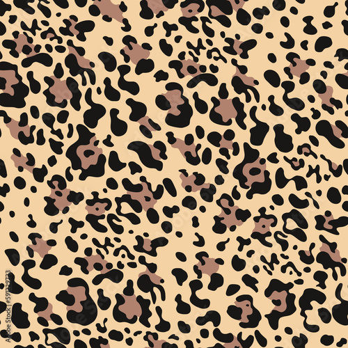  Leopard print seamless pattern, wild cat spots on yellow background, disguise.