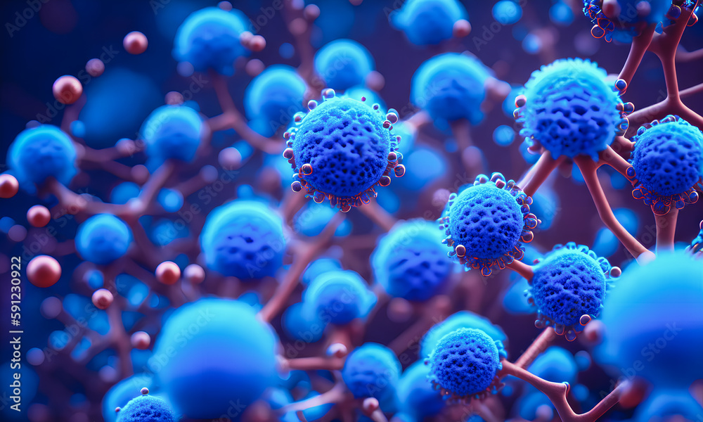 Complex chemical structures in vibrant colors, atoms, modern styling, new technologies, future. Generative AI Complex chemical structures in vibrant colors, atoms, modern styling, new technologies, future. Generative AI