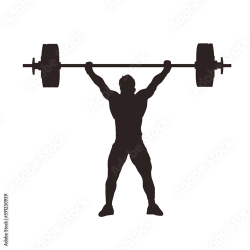 weightlifting, weightlifter silhouette isolated