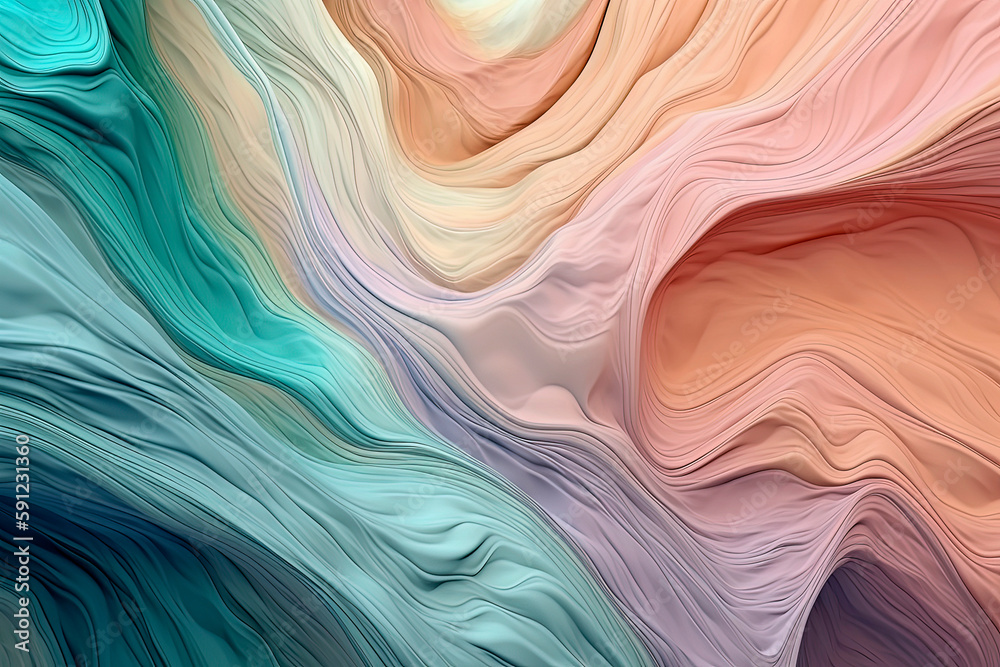 Generative AI illustration of Abstract white and colors background with textures and reliefs - obrazy, fototapety, plakaty 