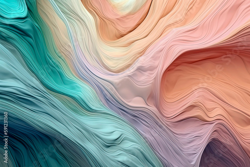 Generative AI illustration of Abstract white and colors background with textures and reliefs