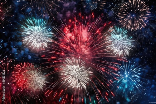 An abstract representation of fireworks exploding Generative AI 4