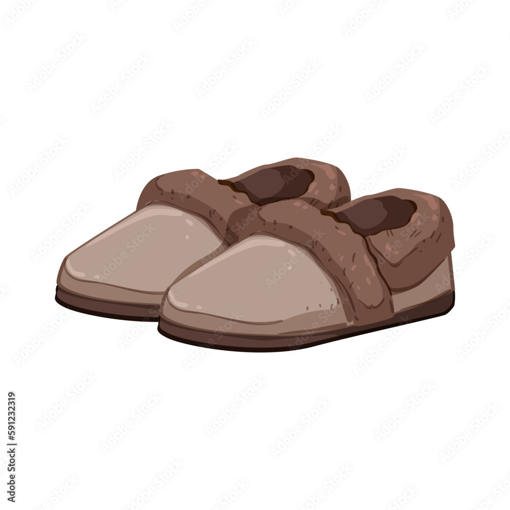 cozy woman slippers cartoon vector illustration cozy woman slippers cartoon vector illustration