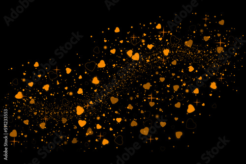 Realistic Colorful bokeh sparkle light effects on black background