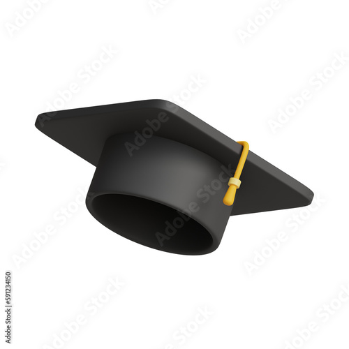 Graduation cap education 3d icon