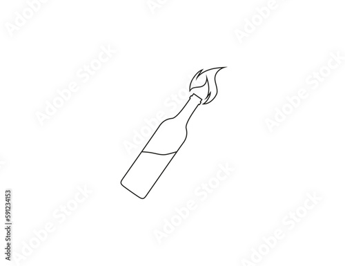 Cocktail, bottle, fire bomb icon. Vector illustration.