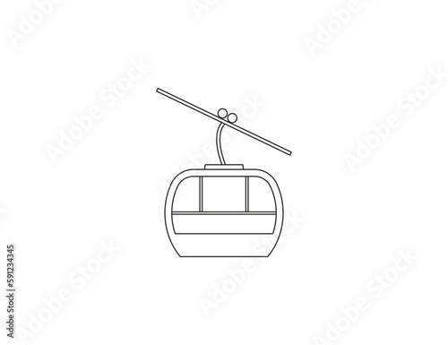 Aerial cableway, funicular, cabine icon. Vector illustration.