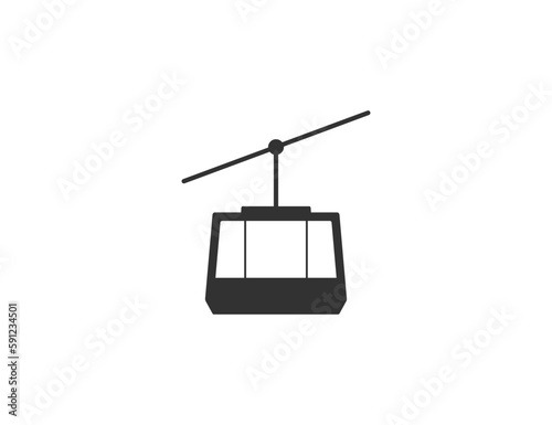 Aerial cableway, funicular, cabine icon. Vector illustration.