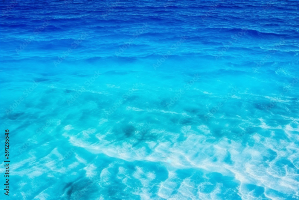 A mesmerizing aerial view of the summer blue ocean. Generative AI A mesmerizing aerial view of the summer blue ocean. Generative AI