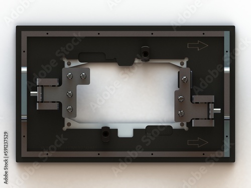 PCB Wave Soldering Pallet MOD5010 3D Rendering