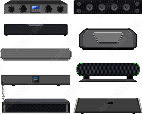 soundbar audio set cartoon vector illustration