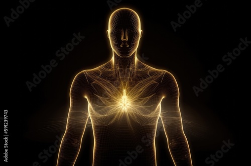 Radiant Spiritual Heart in a Man (AI Generated).