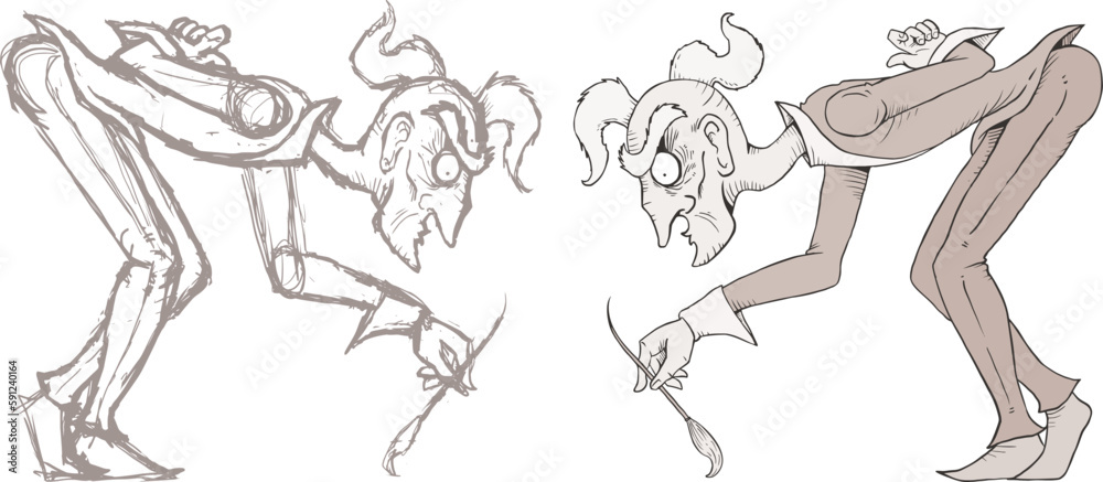 Fototapeta premium Imaginative artistic man painting