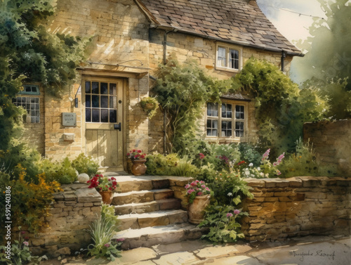 Bourton on the Hill village near Moreton in Marsh, Cotswolds, Gloucestershire, England. photo