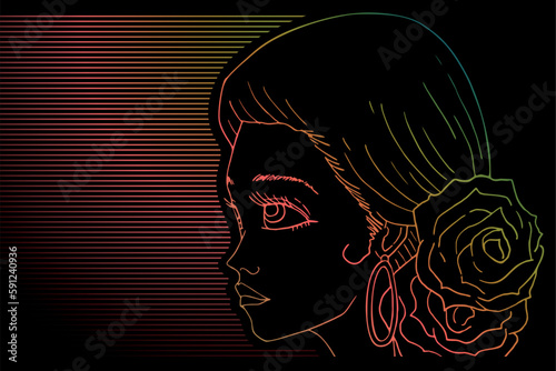 Design of pretty flamenco woman illustration