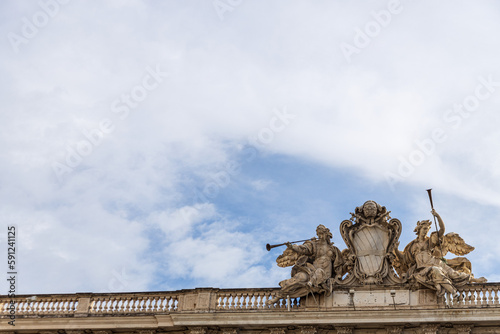 The Corsini Coat of Arms on Palazzo della Consulta at Piazza Quirinale, on Quirinal Hill, Rome photo