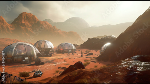 Martian Colony with Sustainable Architecture and Advanced Technology