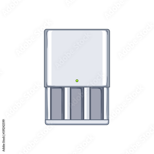 symbol aa battery charger cartoon vector illustration