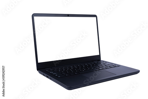 Laptop isolated on white background - with clipping paths for laptop and screen