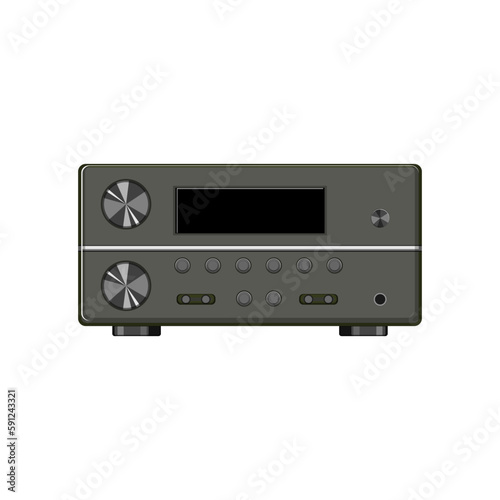 stereo av receiver cartoon vector illustration