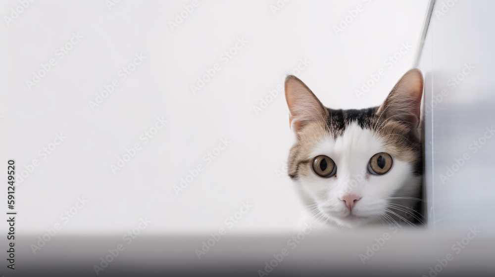 Intense Stare: Astonishing Focus on Cat with Ethereal Blurred Background generative ai