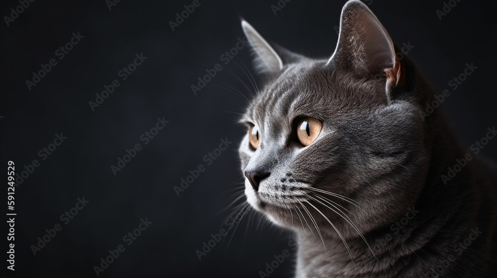 Sublime Beauty: Extraordinary Focus on Cat with Muted Blurred Background generative ai