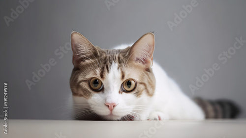 Magnificent Focus: Captivating Shot of Cat with Soft Blurred Background generative ai