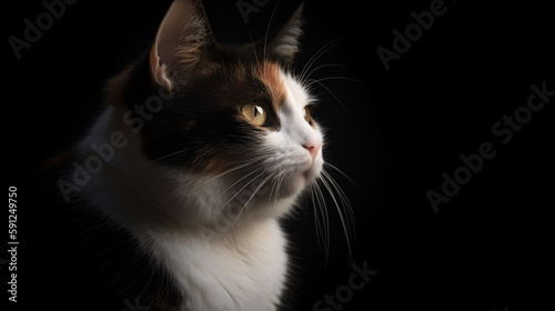 Enigmatic Cat: Unbelievable Focus with Delicate Blurred Background generative ai