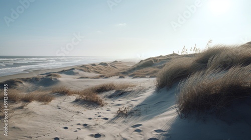 Windy morning beach