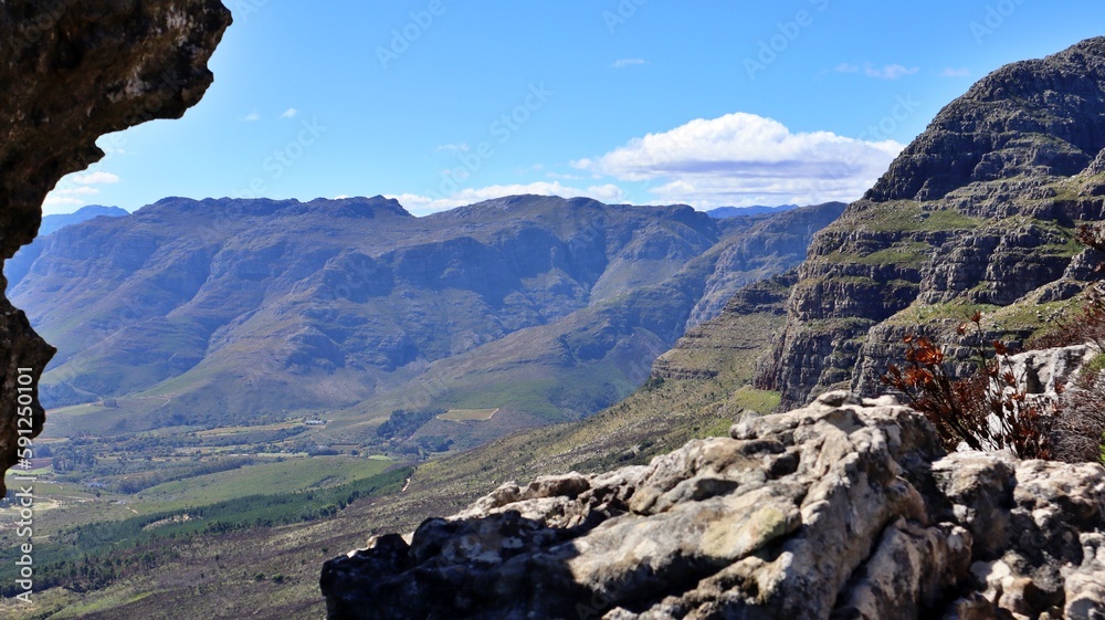 Fototapeta premium beautiful Mountain gorge in Stellenbosch, Cape Town South Africa 