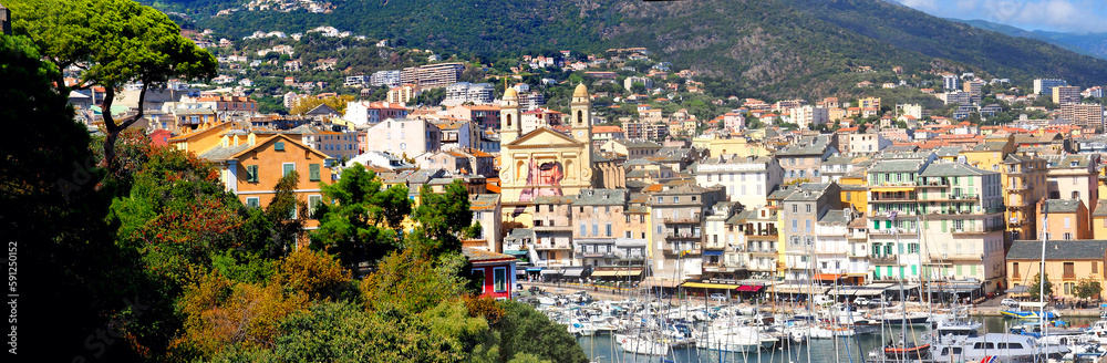 The old historic port of Bastia, in Corsica, located at the foot of the Citadel and dominated by the Saint Jean-Baptiste church has retained all the authenticity of its Mediterranean charm