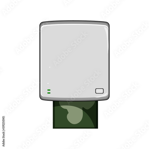 print compact photo printer cartoon vector illustration