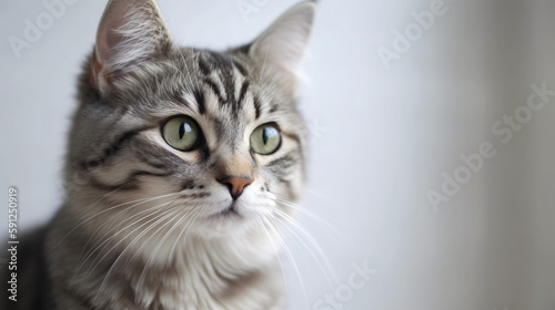 Captivating Cat: Unbelievable Focus with Artistic Blurred Background generative ai © KWY