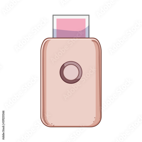 desktop compact photo printer cartoon vector illustration