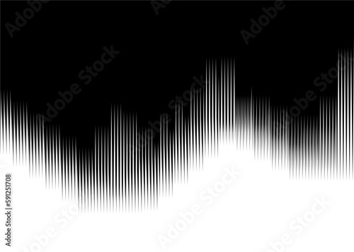 Smooth transition from black to white. Black and white Design element. Abstract northern lights. Striped pattern.
Vector background.