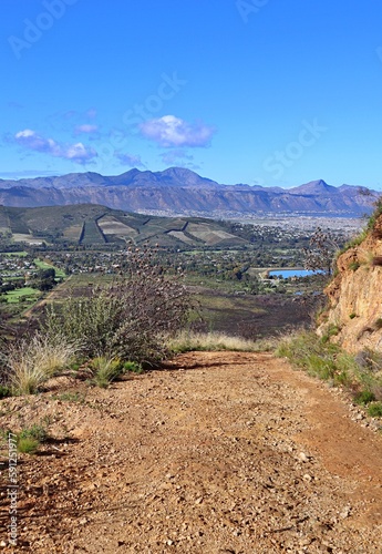 hiking trail in a mountain in Stellenbosch, South Africa 