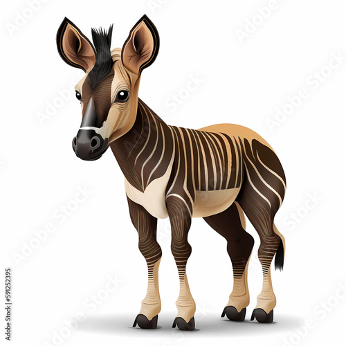 Okapi Illustration. Generative AI