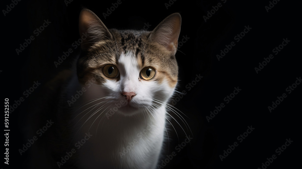 Majestic Feline: Astonishing Focus on Cat with Blurred Background generative ai Majestic Feline: Astonishing Focus on Cat with Blurred Background generative ai