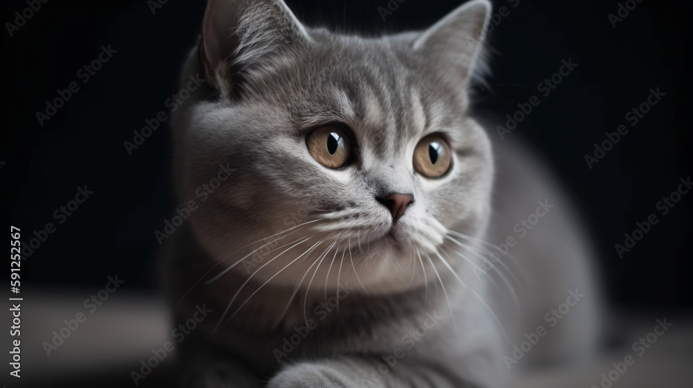 Captivating Stare: Unbelievable Focus on Cat with Artistic Blurred Background generative ai