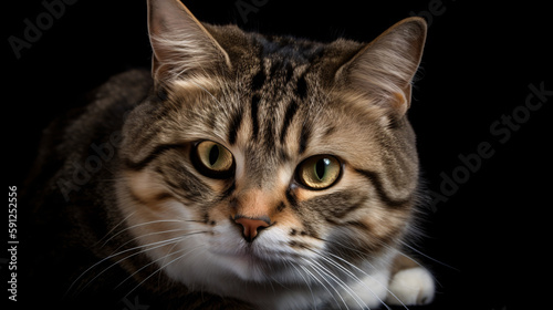 Majestic Feline: Astonishing Focus on Cat with Blurred Background generative ai