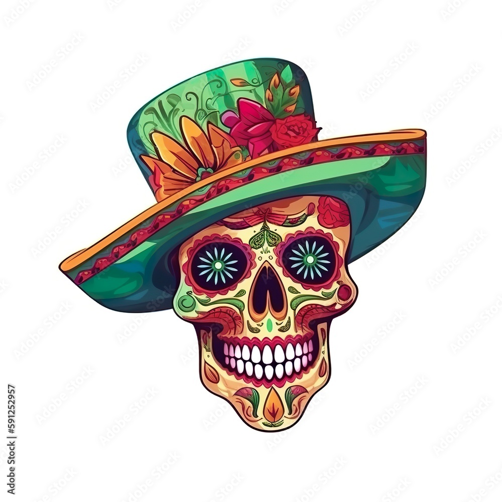 Sugar Skulls or Dia de los Muertos “Day of the Dead” skulls a colorful facet of Mexican fashion