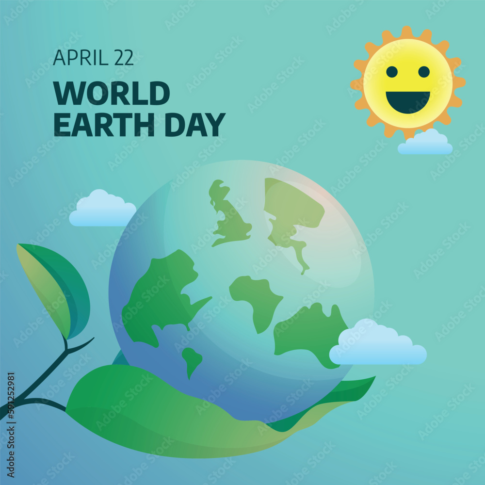 world earth day. earth day vector illustration. globe vector flat illustration with hand and arbor. ai generative. vector of earth.